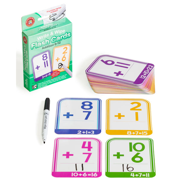 learing can be fun write & wipe flashcards addition with marker