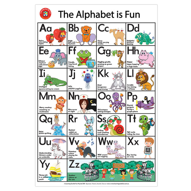 Learning Can Be Fun Wall Chart Alphabet Is Fun Poster