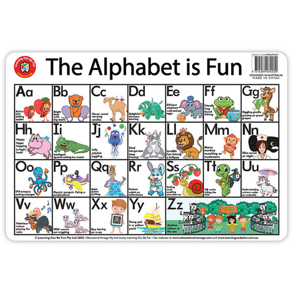 Learning Can Be Fun Placemat Desk Alphabet Is Fun