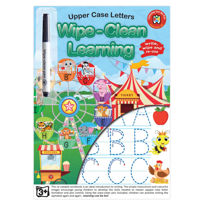 Learning Can Be Fun Wipe Clean Learning Book Upper Case Letters With Marker