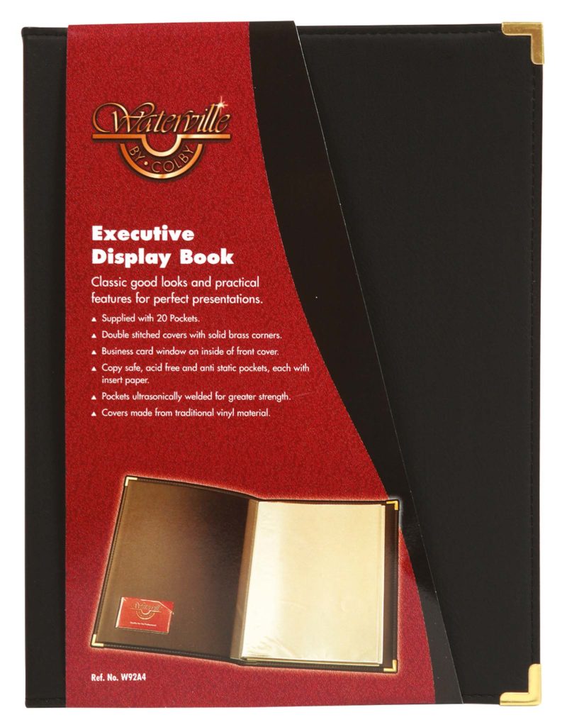 Colby Display Book A4 Black Executive 20 Pocket