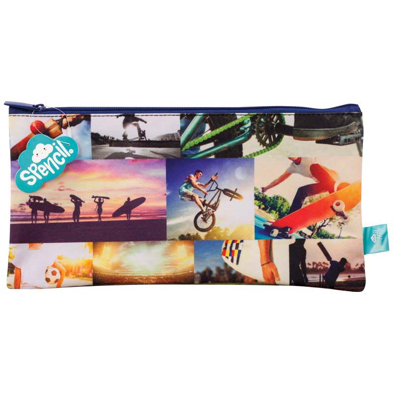 spencil sports collage recTANgle pencil case 300x170MM