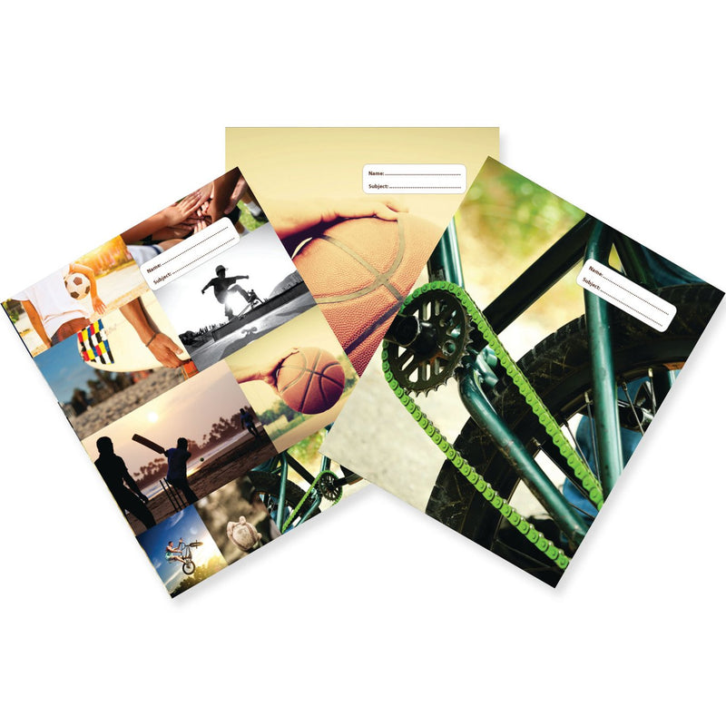spencil sports collage book cover pack 3 ASSORTED designs
