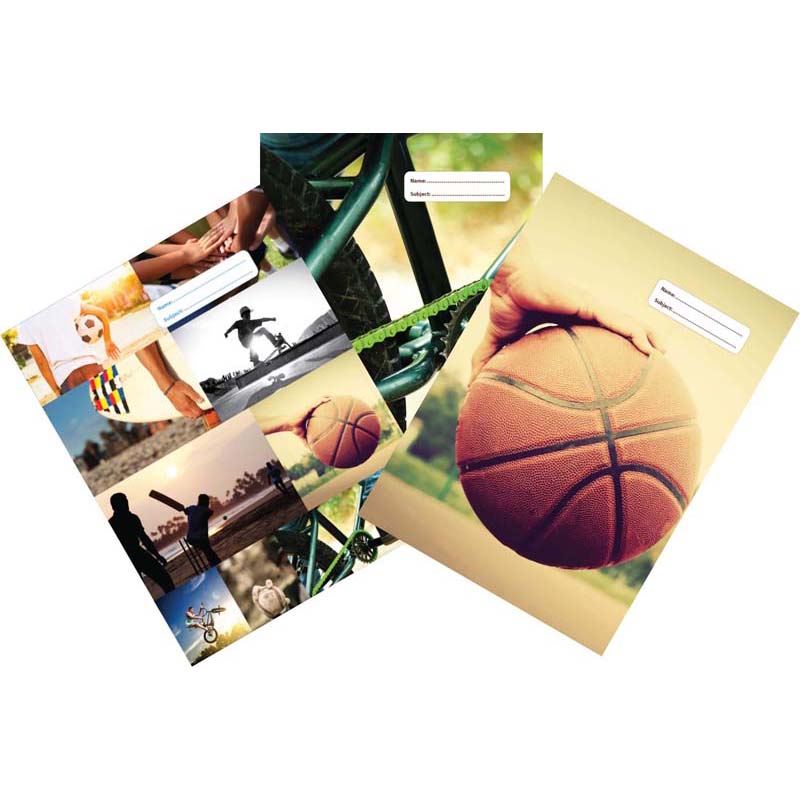 spencil sports collage book cover pack 3 ASSORTED designs