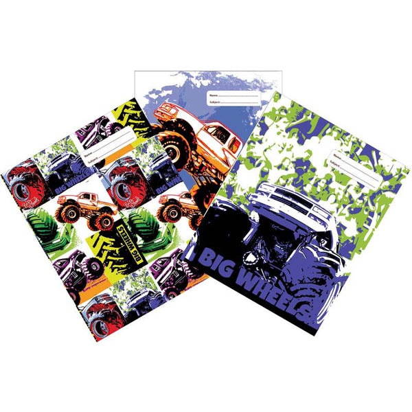 spencil big wheels ii book cover pack 3 ASSORTED designs#size_263X425MM