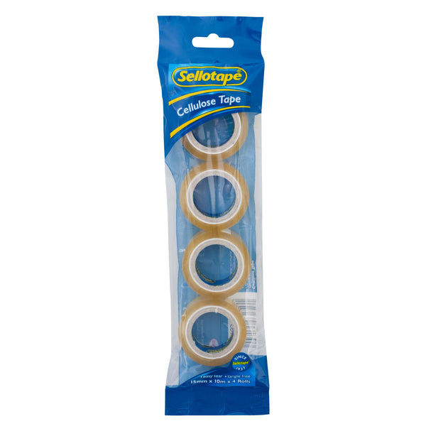 Sellotape 32504 Cellulose 4-pack 15mmx10m