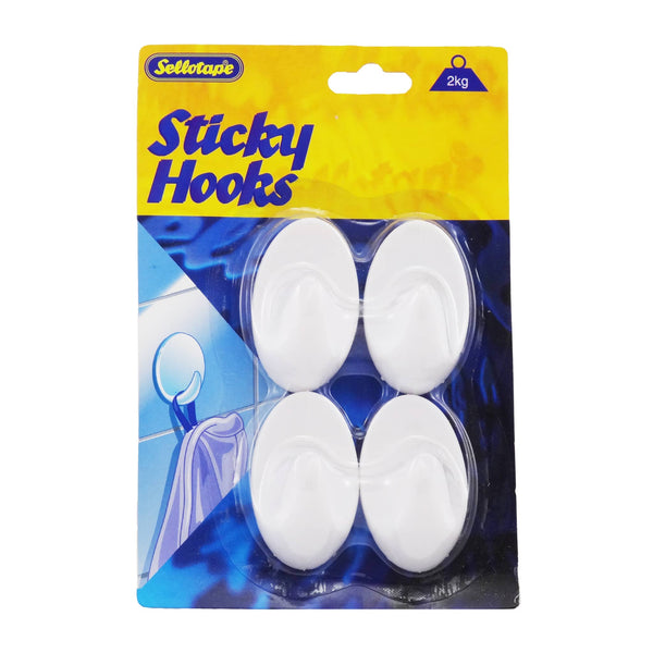 Sellotape 6060 Oval Sticky Hooks Medium