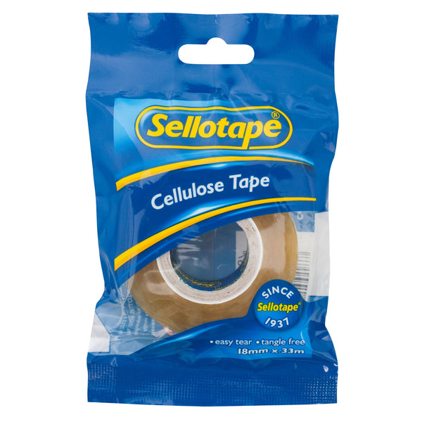 sellotape 1100 cellulose CLEAR tape easy tear TANgle free#size_18MMX33M