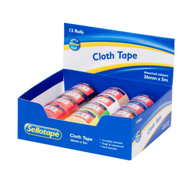 Sellotape D16036 Cloth Tape Assorted 36mmx5m