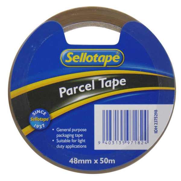sellotape economy parcel tape 48mm x 50m brown
