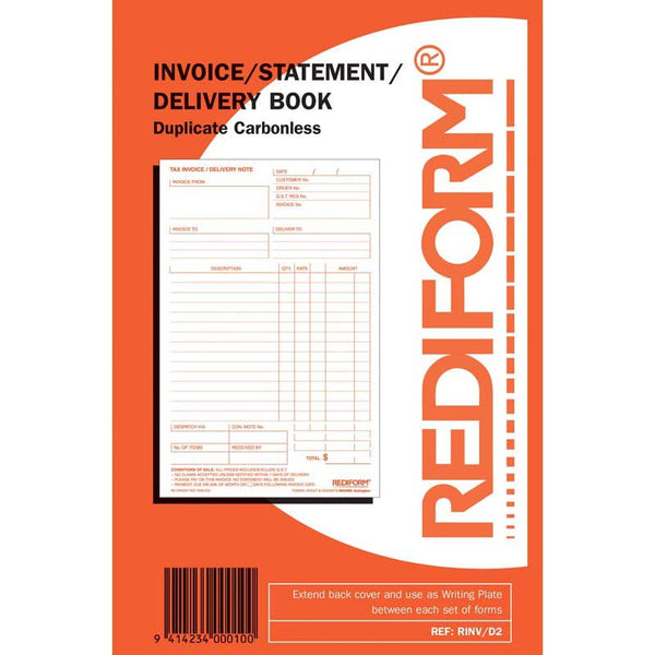 Rediform Book R/inv/d2 Invoice Statement Delivery Duplicate 50 Leaf