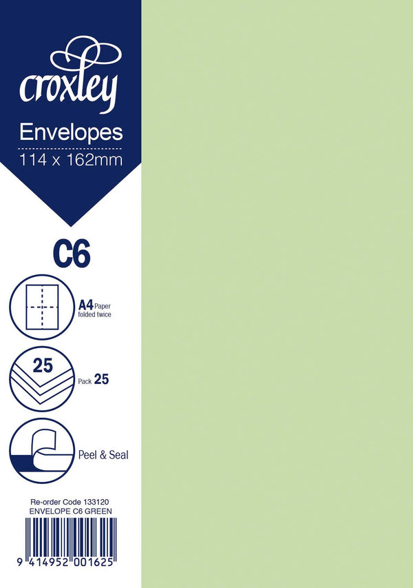 envelope c6 114x162MM PACK OF 25#colour_GREEN