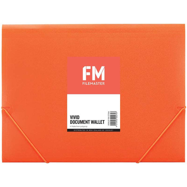 FM Document Wallet Vivid Burnt Orange A4