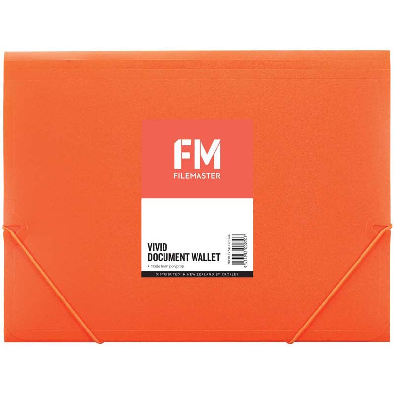 FM Document Wallet Vivid Burnt Orange A4