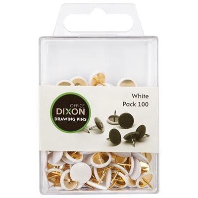 dixon drawing pins WHITE pack 100