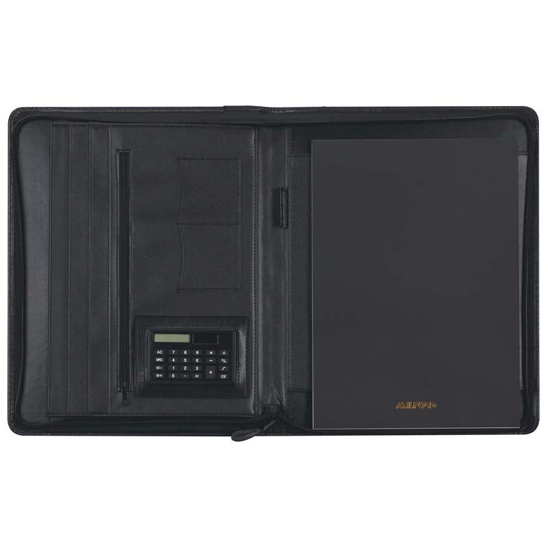 Milford Compendium With Zipper Black Pu 340x270mm