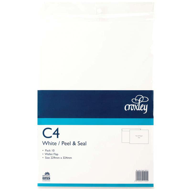 croxley envelope c4 peel and seal wallet flap pack