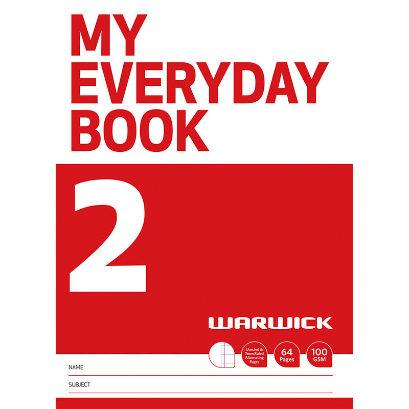 warwick my everyday book 2 unruled & 7MM ruled alternate 64 page