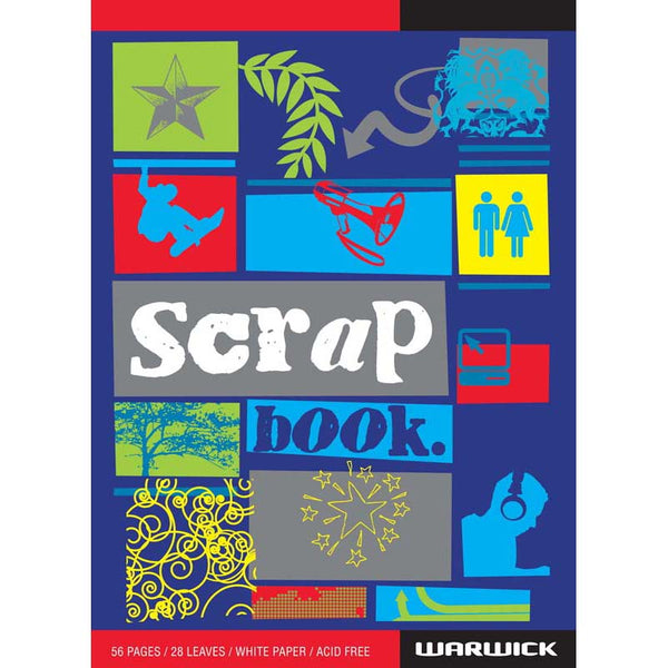 Warwick Scrapbook Super 28 Leaf Blank Pages-3 Assorted