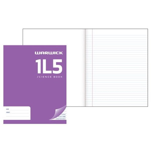 warwick exercise book 1l5 36 leaf ruled 7MM unruled 255x205MM