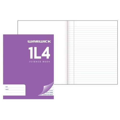 warwick exercise book 1l4 28 leaf ruled 7MM unruled 230x180MM