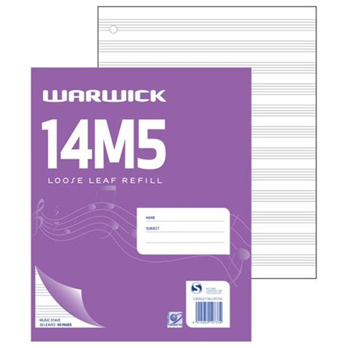 warwick refill 14m5 loose leaf music 30 leaf 255x205MM