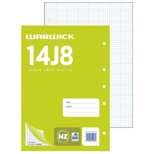 warwick refill 14j8 loose leaf 40 leaf a4 5MM