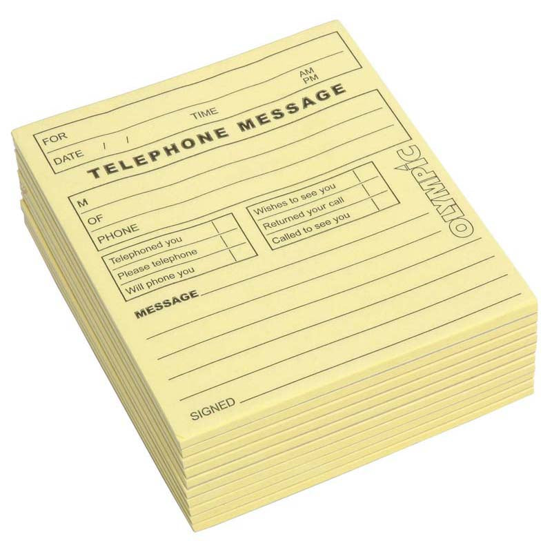 olympic pad telephone message YELLOW 115x99MM 50 leaf
