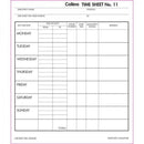 collins wage time sheets no.11 size 187MM x 220MM 100 leaf