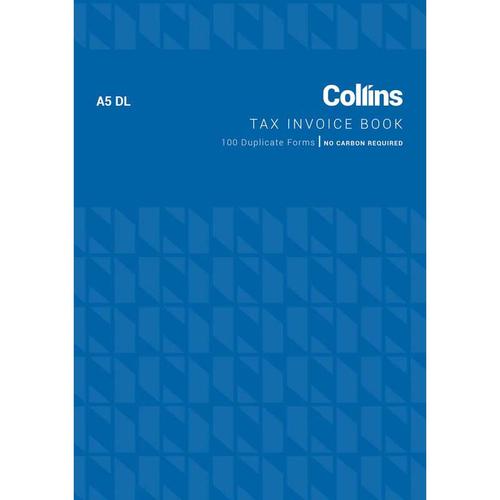 collins tax invoice a5dl no carbon requiRED size 210MM x 148MM