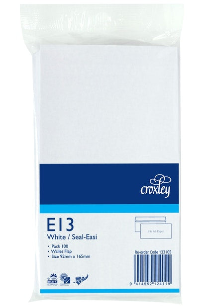 croxley envelope e13 seal easi 100 pack