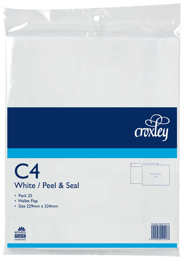 croxley envelope c4 peel and seal wallet flap pack#pack size_PACK OF 25