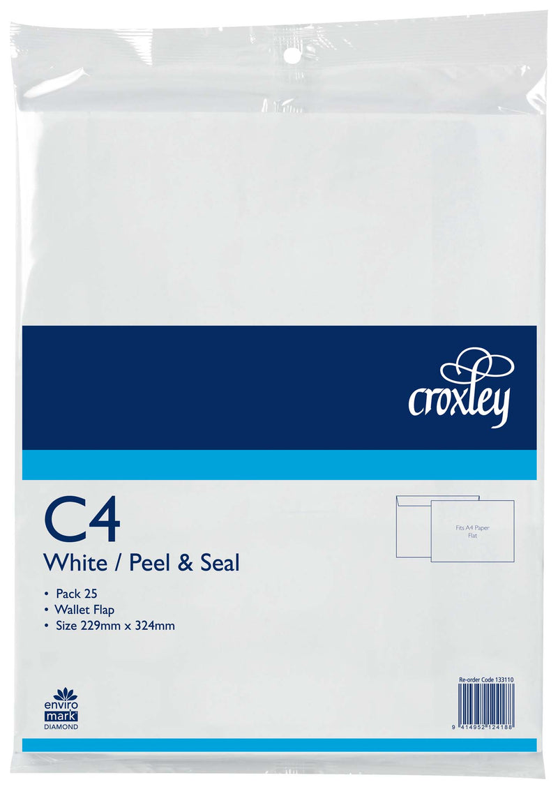croxley envelope c4 peel and seal wallet flap pack