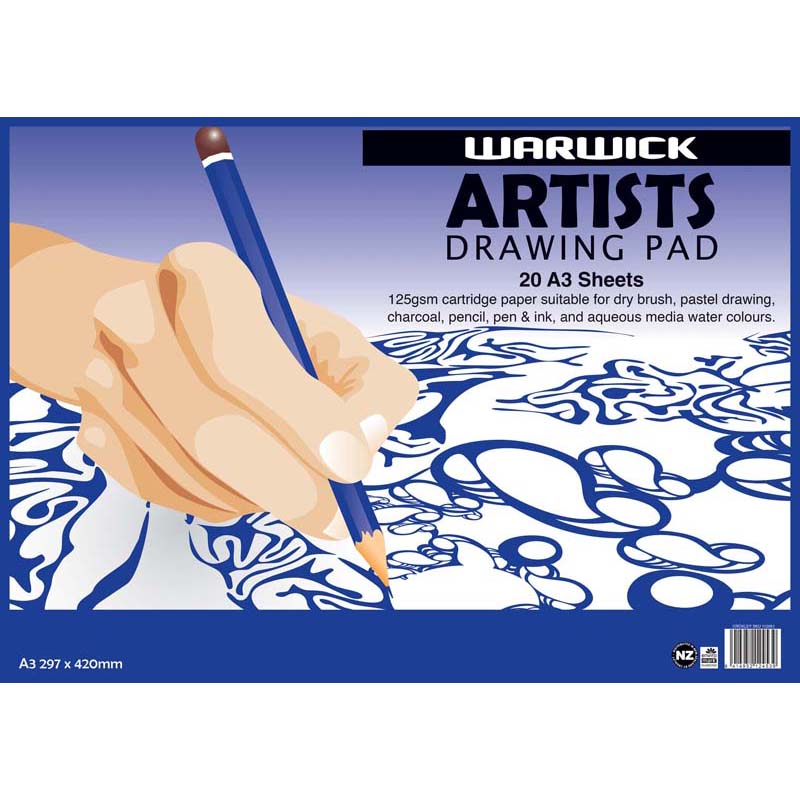 Warwick Pad Artists Drawing 20 Leaf 125gsm
