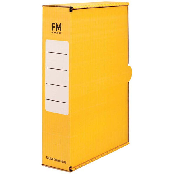fm storage carton YELLOW size foolscap cardboard