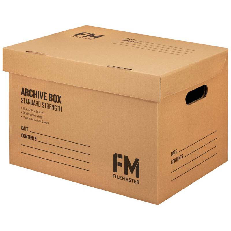 fm box archive kraft standard strength size 384mm x 284mm x 262mm (inside measure)