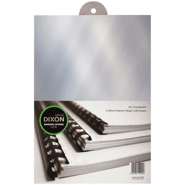 dixon binding covers clear 0.18 180 micron pack of 100