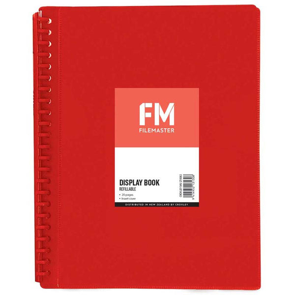 fm display book insert cover 20 pocket refillable size a4 polypropylene#colour_RED
