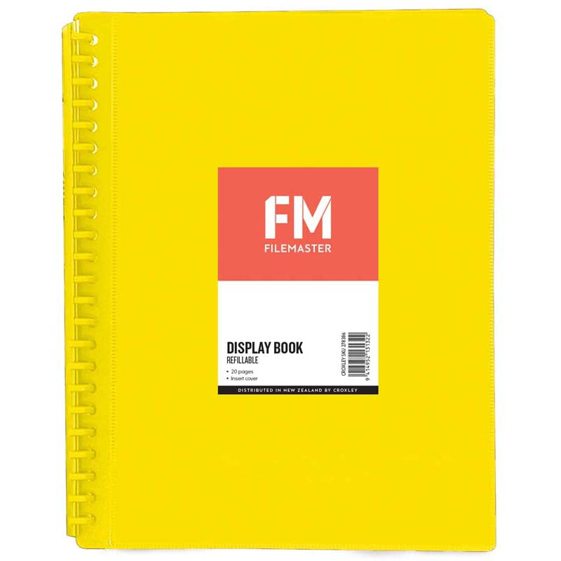 fm display book insert cover 20 pocket refillable size a4 polypropylene