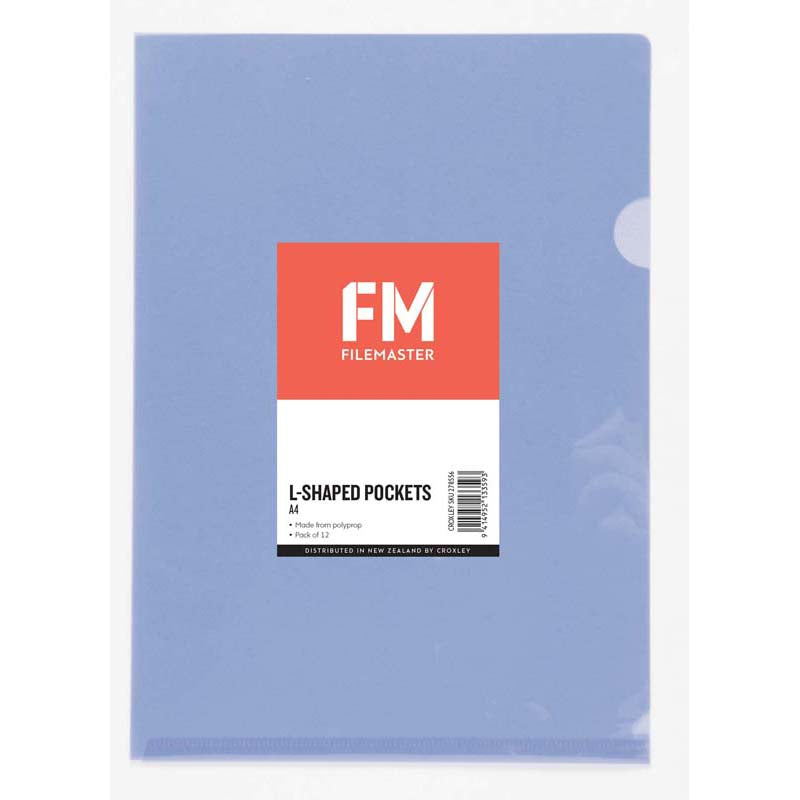 fm pocket l shape CLEAR size a4 12 pack hangsell polypropylene