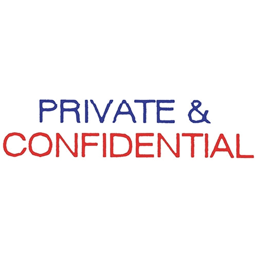 Dixon Stamp 045 Private Confidential Blue Red Pre Inked