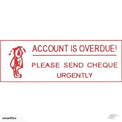 dixon "a/c is overdue" stamp (fig) 065 RED