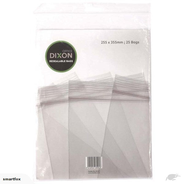 dixon resealable bags pack 25 size CLEAR