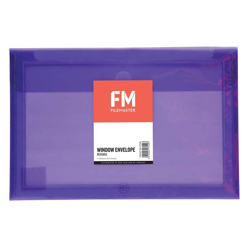 fm window envelope reusable size foolscap polypropylene