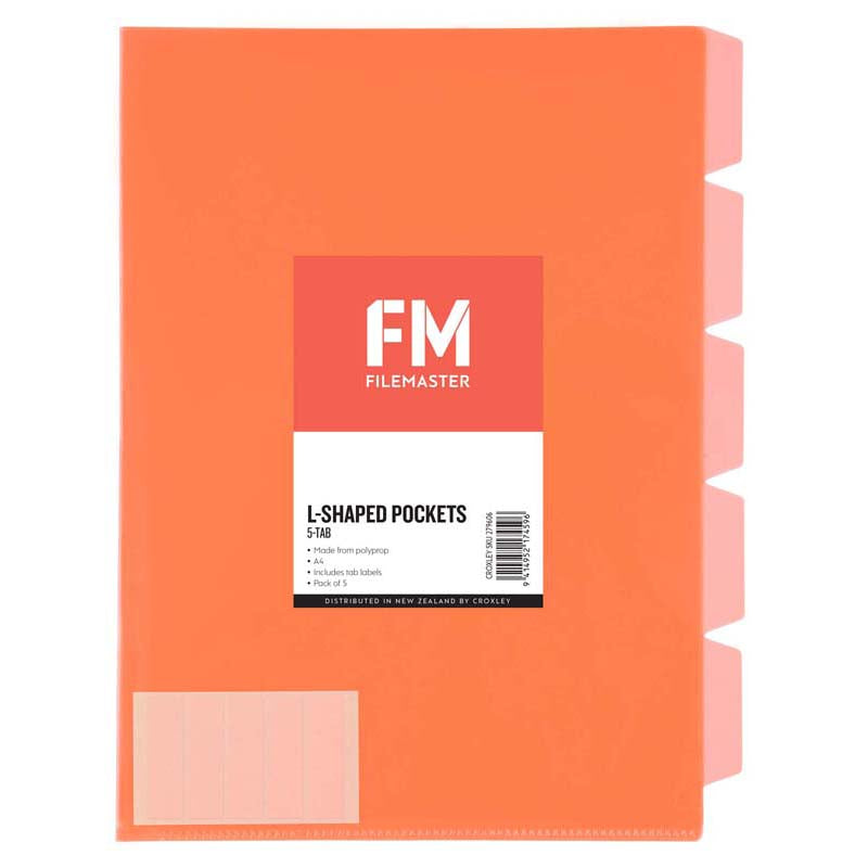 FM Pocket L Shape 5 Tab A4 5 Pack