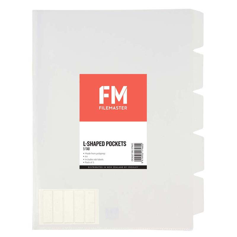 FM Pocket L Shape 5 Tab A4 5 Pack