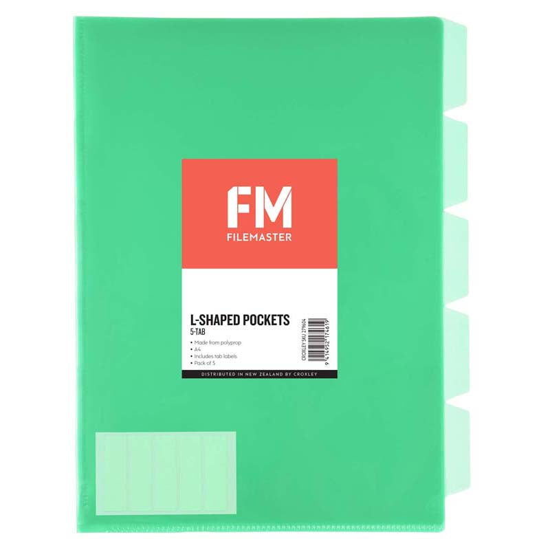 FM Pocket L Shape 5 Tab A4 5 Pack