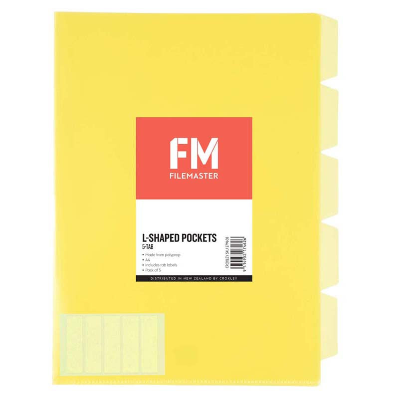 FM Pocket L Shape 5 Tab A4 5 Pack