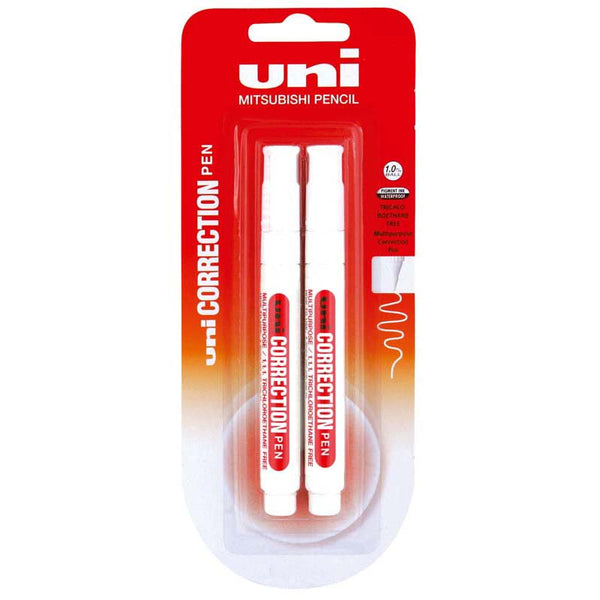 Uni Correction Pen Plastic 8ml 2 Pack