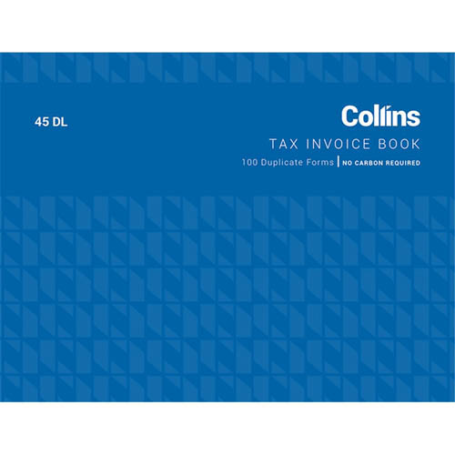 collins tax invoice 45dl no carbon requiRED size 100MM x 130MM